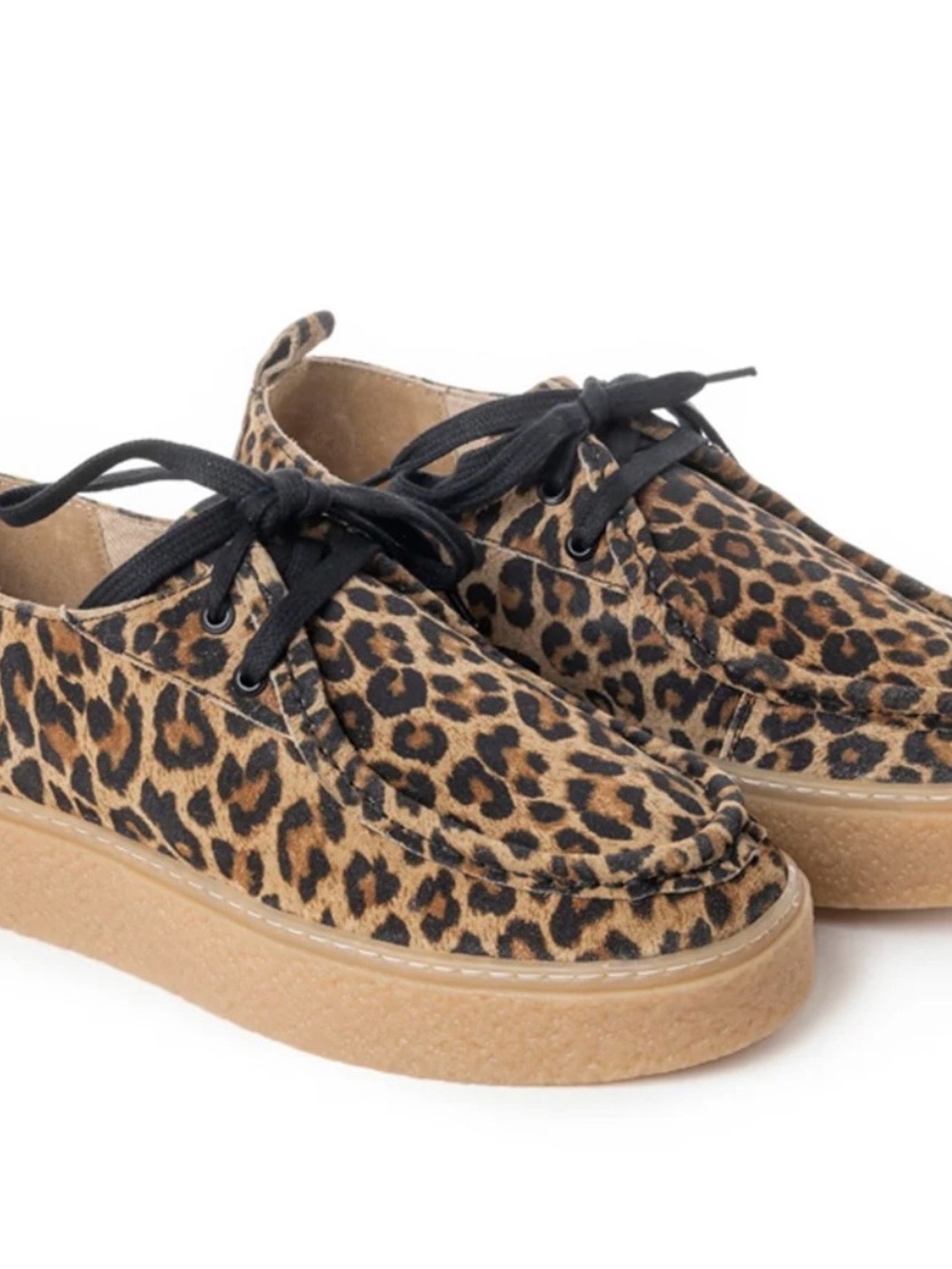 Myra Haddy Leopard Print Lace-Up Shoes